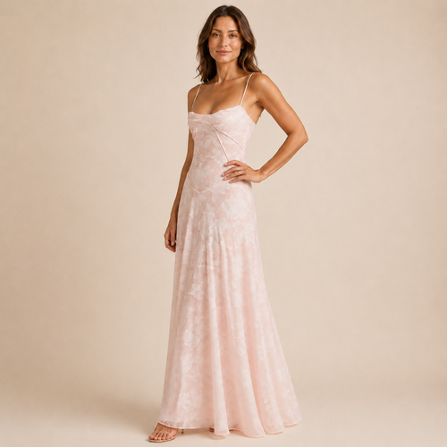 Floral Sweetheart Neck Maxi Dress