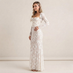 Lace Square Neck Maxi Dress