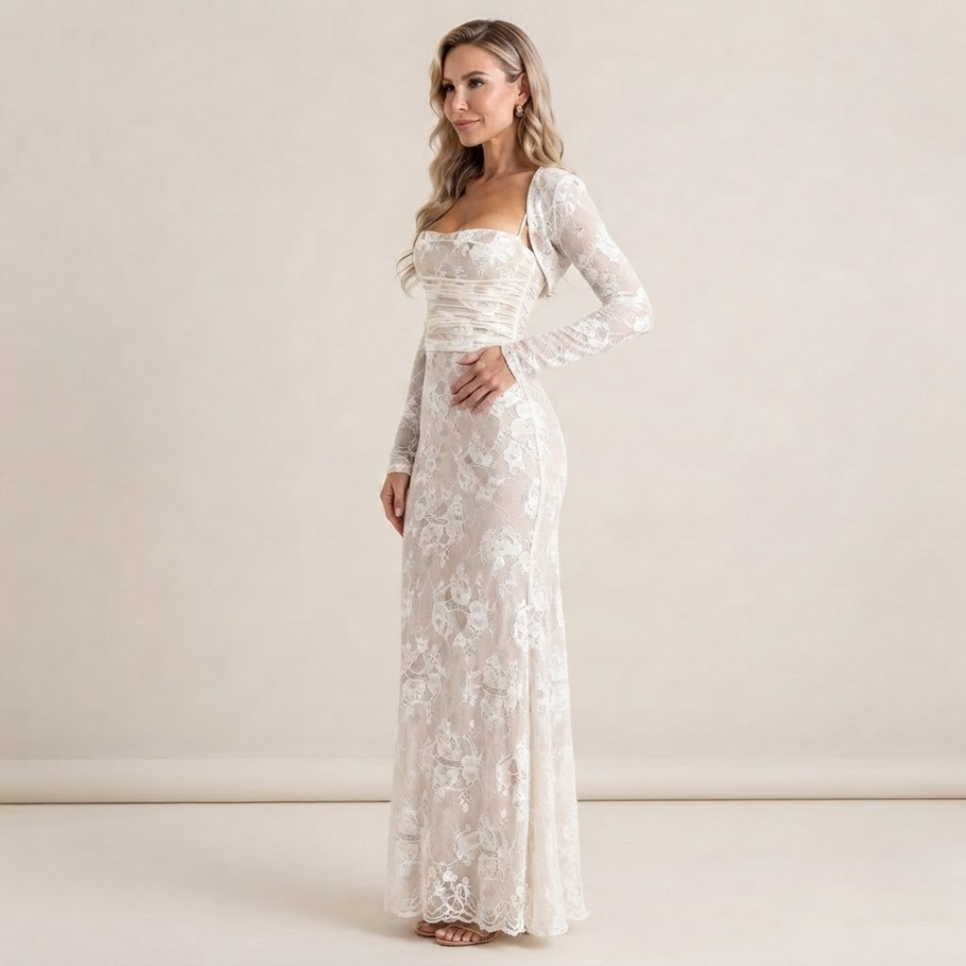 Lace Square Neck Maxi Dress
