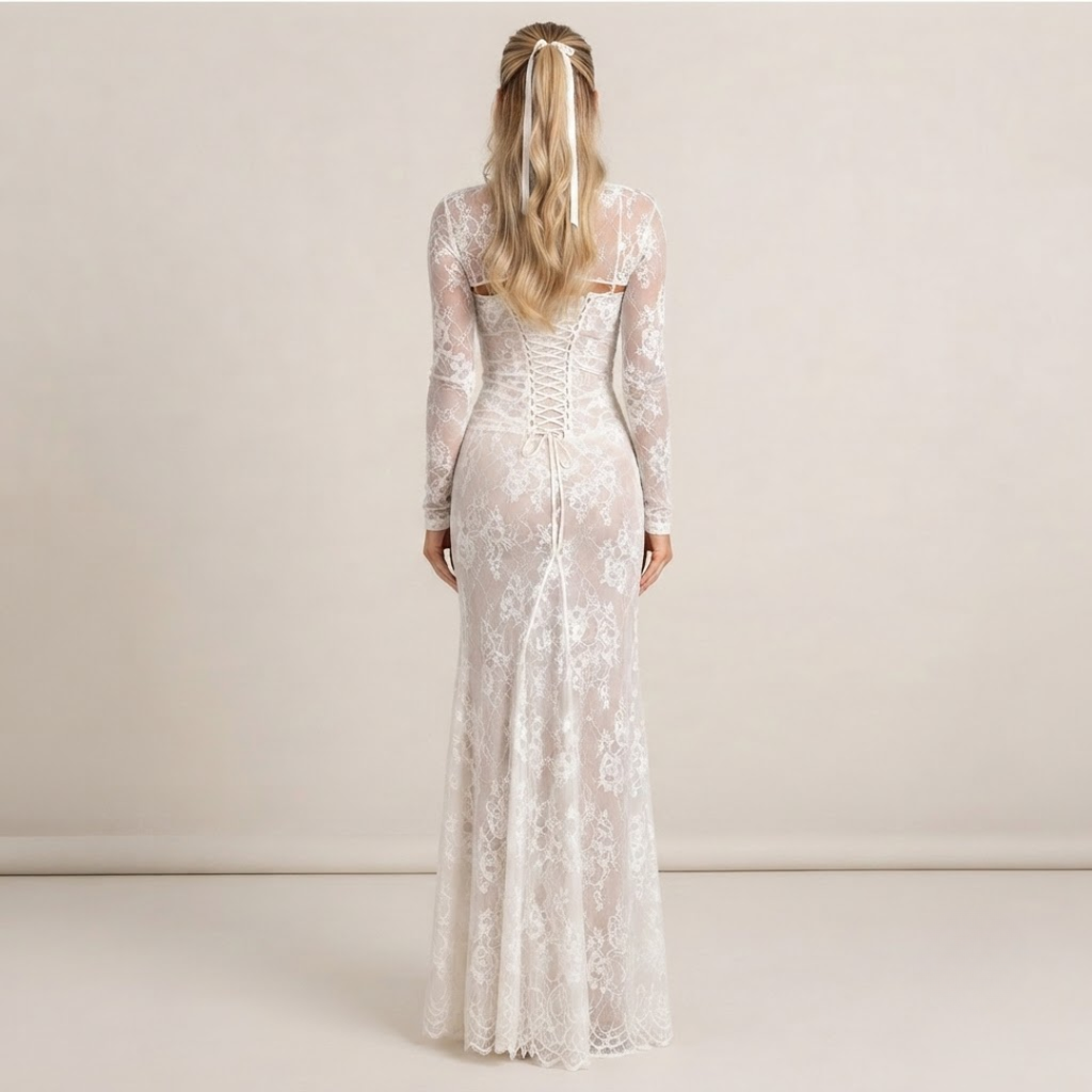Lace Square Neck Maxi Dress