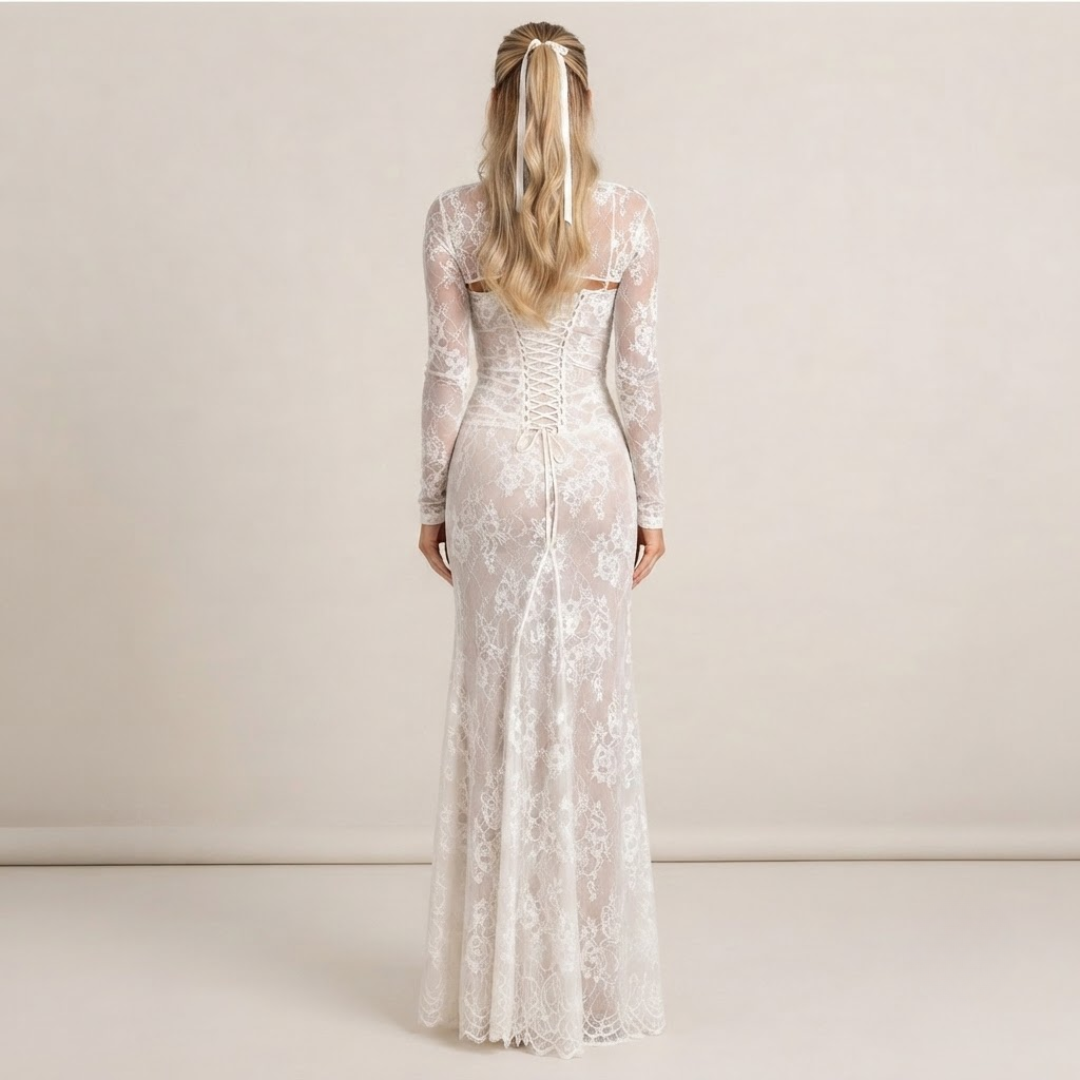 Lace Square Neck Maxi Dress