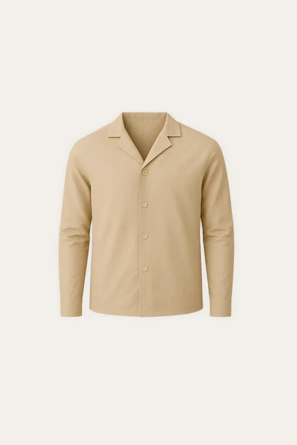 Tailored Linen Shirt – Olive Green