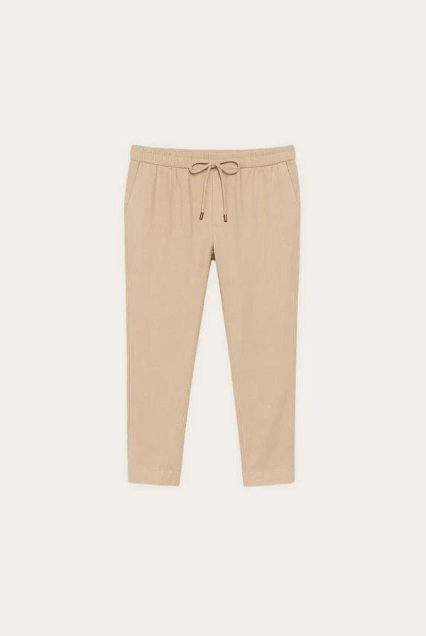 Tailored Linen Trouser – Olive Green