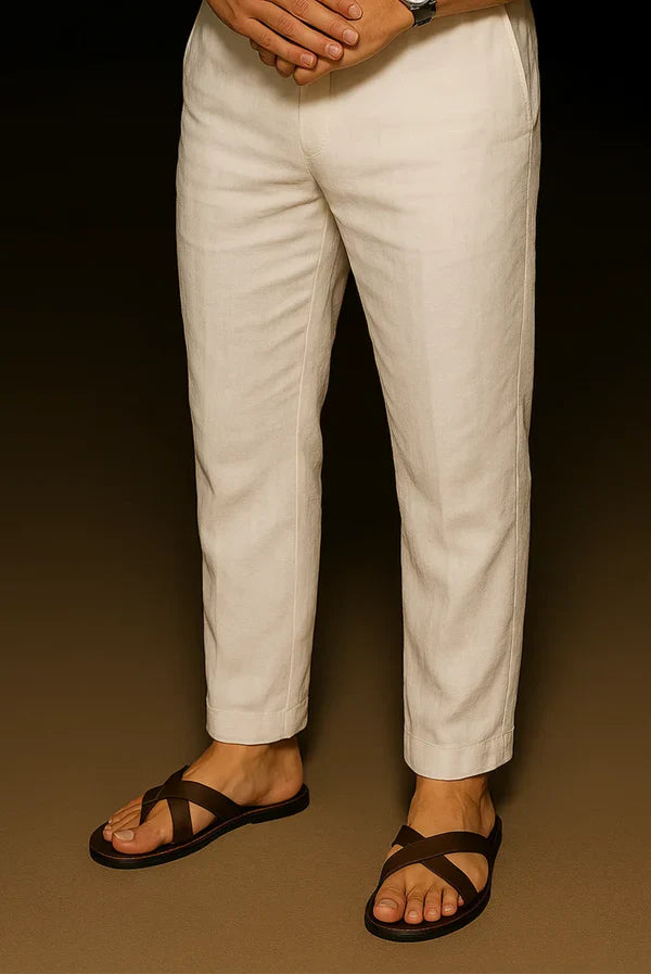 Tailored Linen Trouser – White