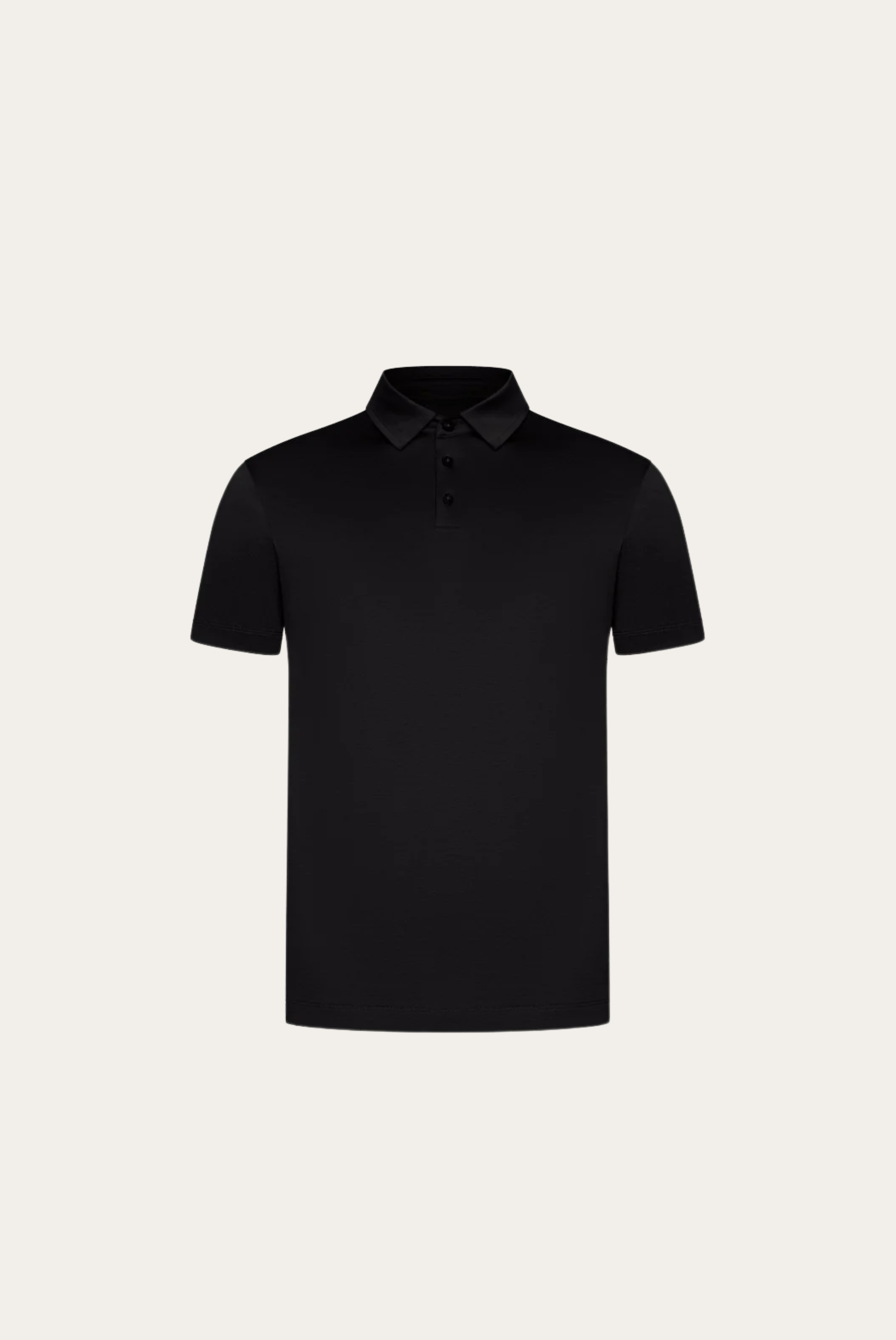 Tailored Mercerized Cotton Polo – Black