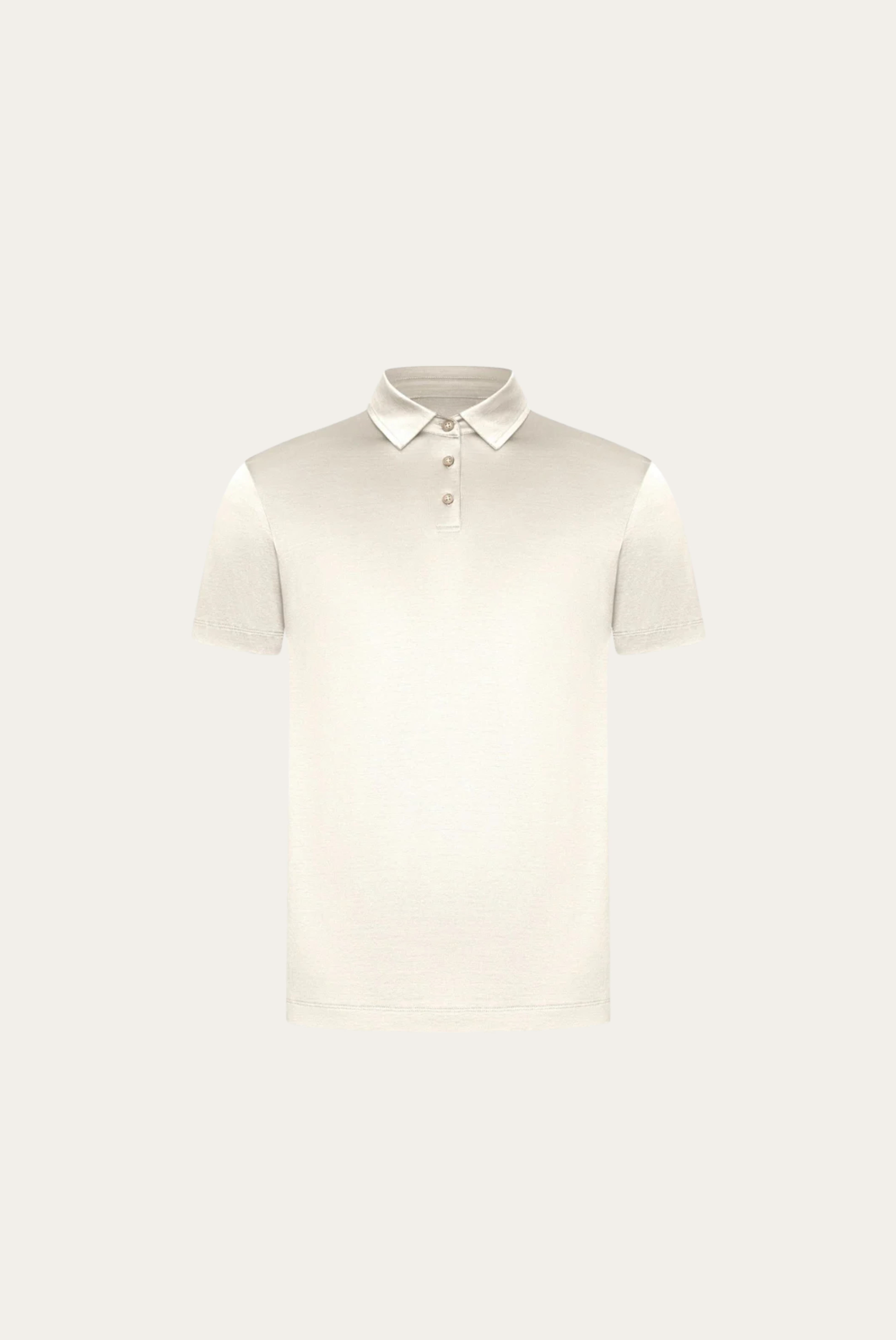 Tailored Mercerized Cotton Polo – Cream